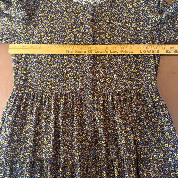 Toad&Co Manzana Tiered Dress, 100% Organic Cotton Multicolor Floral POCKETS midi - Picture 11 of 15